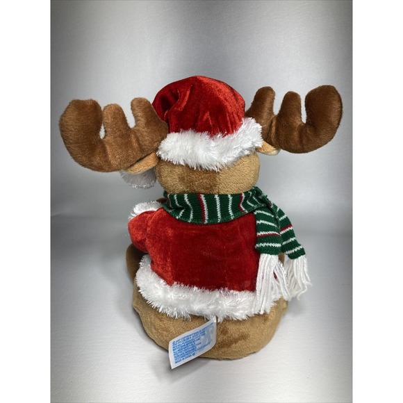 Kids Of America Holiday Cheer Animated Singing Santa Reindeer w/ Flashing Wheel - Picture 4 of 8